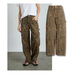 Viral Damson Madder Dion Leopard Cargo Jean - US 14 / UK 18